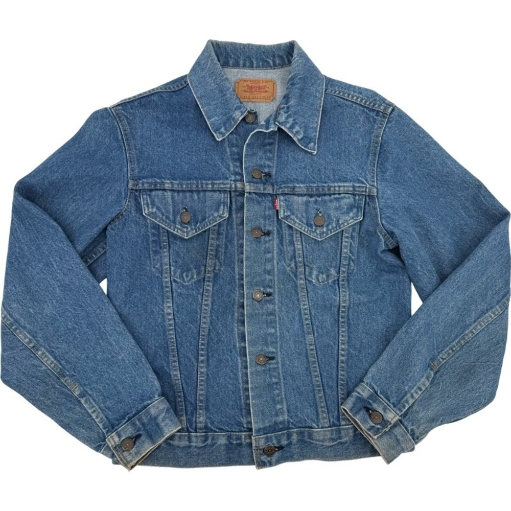 LEVIS 40 Denim Trucker Jacket Blue Vintage 71205 0217 Long Made in USA Workwear